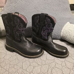 Ariat Black and Pink Western Boots